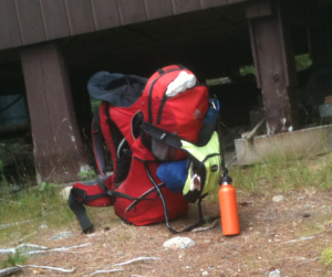 Heavy backpack in Baxter State Park